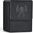 ZLCA Card Deck Box for MTG Yugioh TCG, Card Storage Box with Dividers Holds 100+ Sleeved Cards, Premium Card Deck Case Compatible with CCG Trading Cards (Black,Cthulhu)