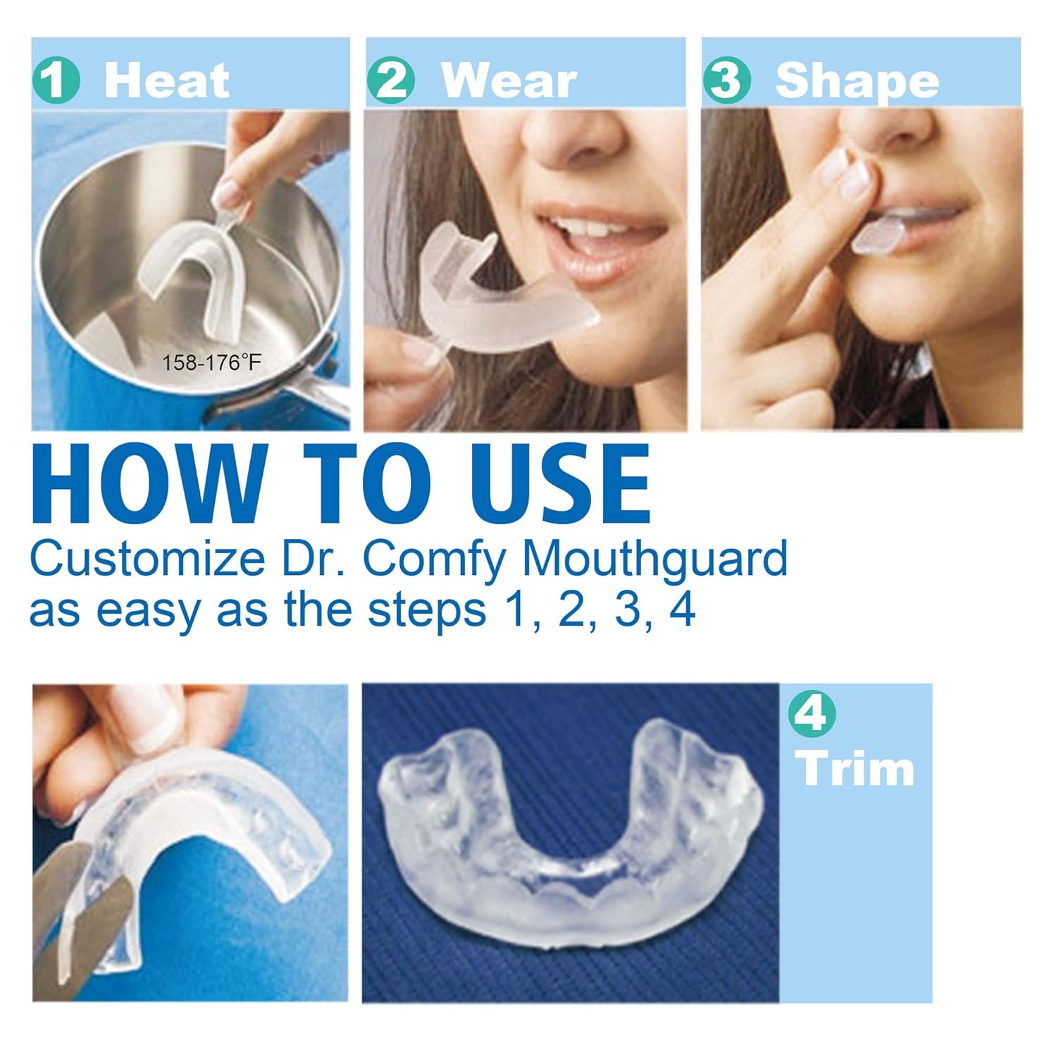 Professional Mouth Guard for Grinding Teeth - Upgraded Dental Guard For Teeth Grinding, Anti Grinding Dental Night Guard, Stops Bruxism, Eliminates Teeth Clenching, Case Include（10PS) : Beauty