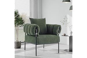 Zedachica Modern Accent Chair Reading Chair with Pillow Accent Armchair for Adults Cozy Upholstered Sofa Chair with Metal Fra