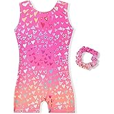 Tstiti Gymnastics Leotards For Girls with Hair Scrunchie Kids Gymnastic Outfit Sparkle Dance Unitards Biketards