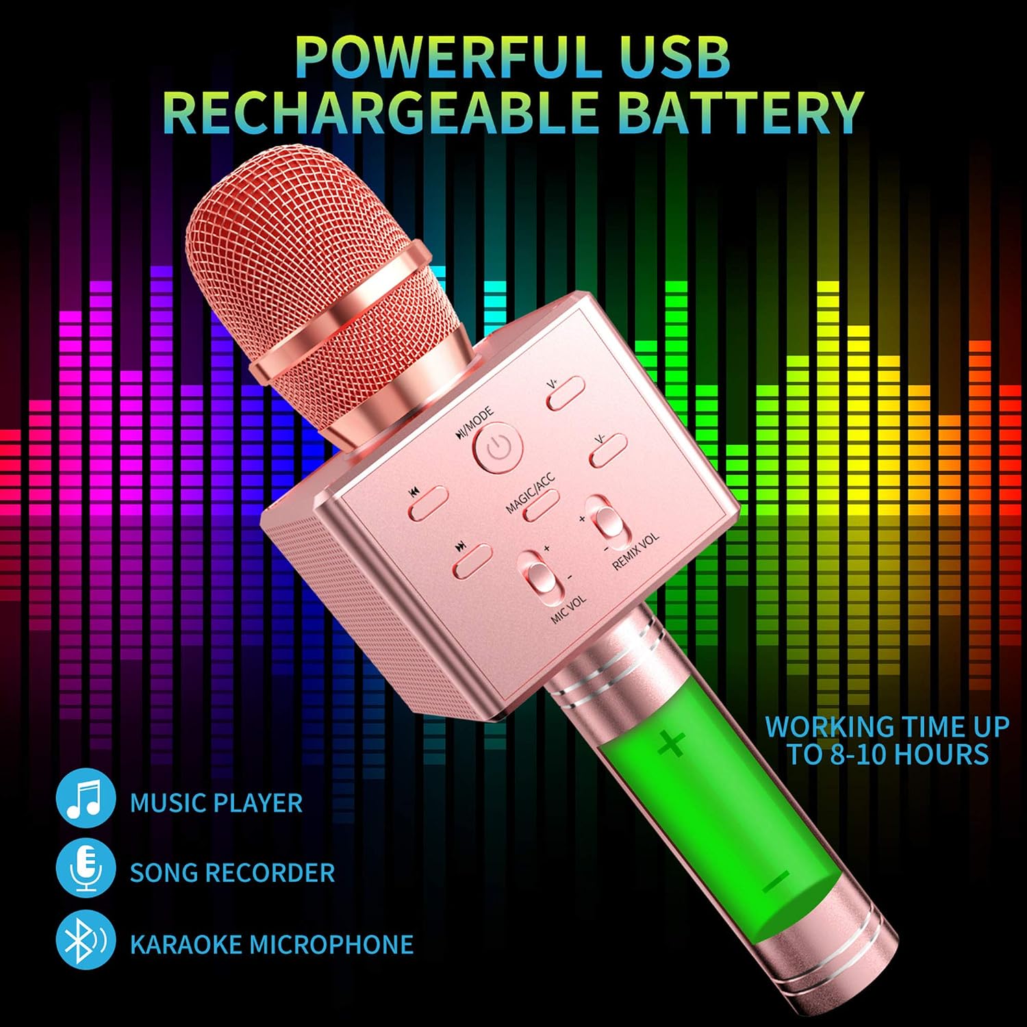 Strumenti Musicali Portatile Mic Altoparlante Macchina Natale Compleanno  Festa A Casa Che Cantano Giocattoli Regali Per PC/iPhone Smartphone Android  CHSG Microfono Karaoke Bluetooth Wireless Per Bambini Oro Rosa  urban-earth.co.uk