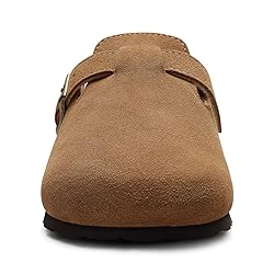 ODOLY Genuine Suede Clogs for Women Men Soft Cork