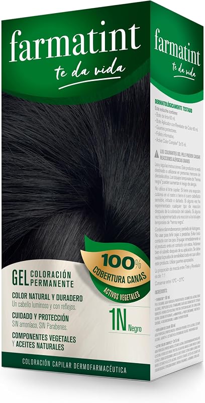 Gel 1N Negro, Tinte Cabello Sin Amoníaco, 135 ml — foto 1 de 6