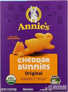 Annie's Organic Cheddar Bunnies Original Baked Snack Crackers, 11.25 oz | Made with Real Cheese, USDA Organic and Non-GMO, No