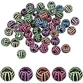 PATIKIL 12mm Sports Ball Beads, 60 Pack Opaque Acrylic Sports Beads Volleyball Beads Spacer Loose Beads Craft for DIY Necklace Bracelet Lanyard Earring Mixed Colors