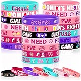 JUNEBRUSHS 42 Pack Women's History Month Silicone Wristbands with Inspirational Messages, 6 Vibrant Designs of Women's History Month Bracelets for Events Gifting