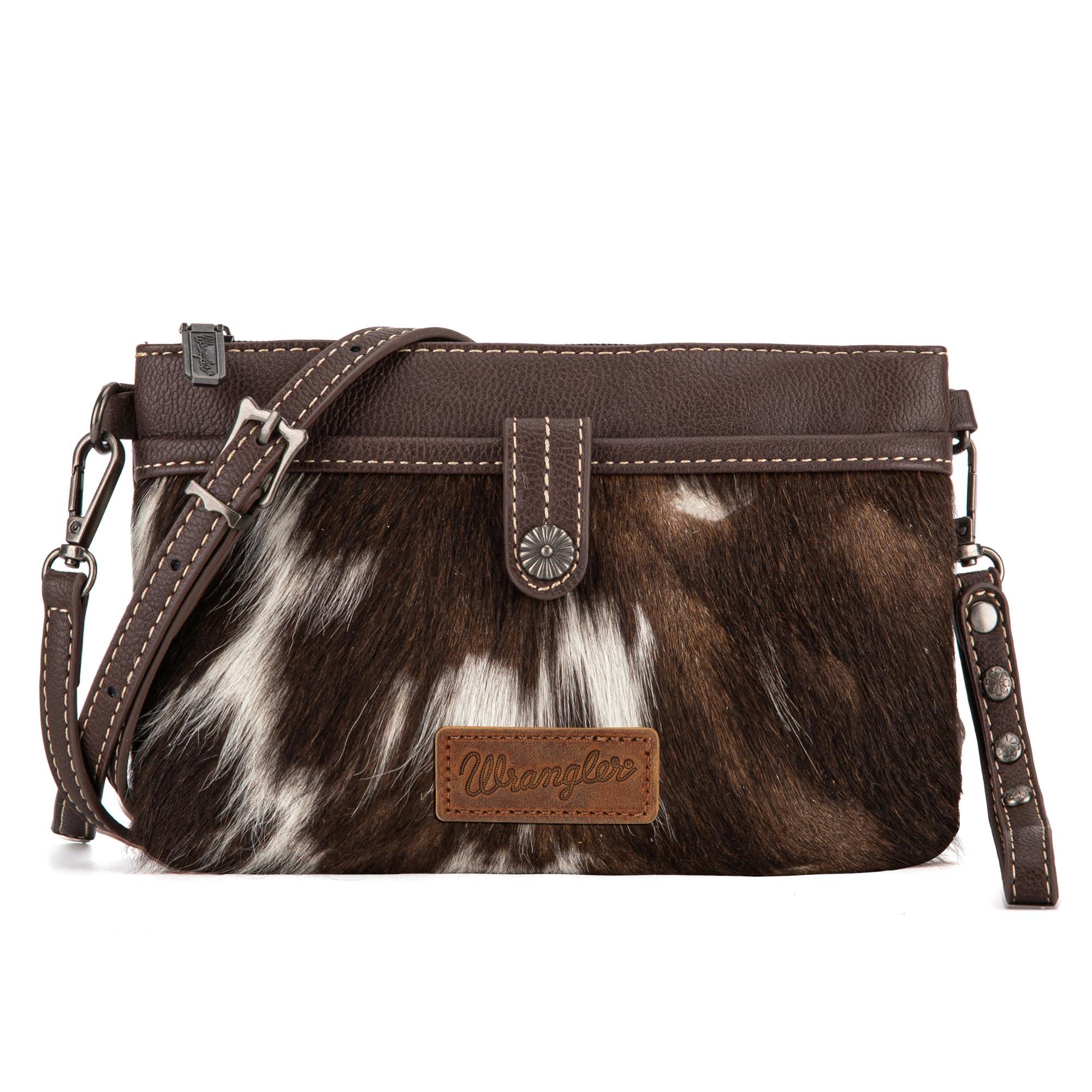 Wrangler Western Cowhide Crossbody Bags for Women Clutch Wristlet Purse