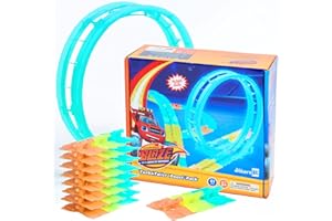 JITTERYGIT Blaze and The Monster Machines TurboTwist Racers Boost Pack - Glow in The Dark Racing Loop & Tracks Expansion Set for Kids Ages 3-10