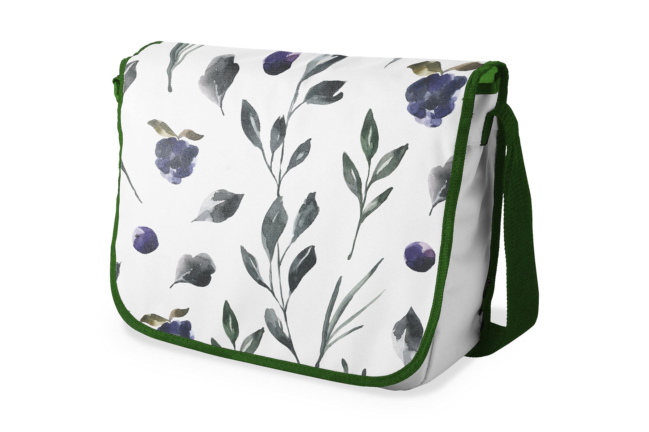 Bonamaison Digitally Printed Messenger School Bag with Khaki Strap for Students, Cross Body Bag, Courier Bag, Shoulder Bag for School, Back to School, Size: 29x36 Cm