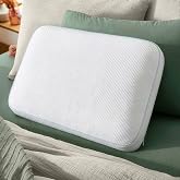 Sleep Innovations Luxe Comfort Gel Memory Foam &amp; Mini Cushion Pillow with Green Tea-Infused Cover, Standard, Medium Firm Feel, for Side and Back Sleepers, Washable Cover