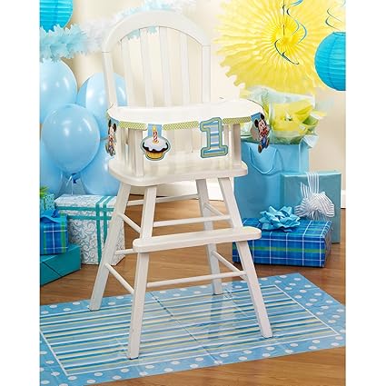 Amazon Com Mickey S 1st Birthday High Chair Decoration Kit Toys
