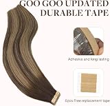 GOO GOO Tape In Hair Extensions 20inch 100g 40pcs 4/26/4 Chocolate Brown to view 3