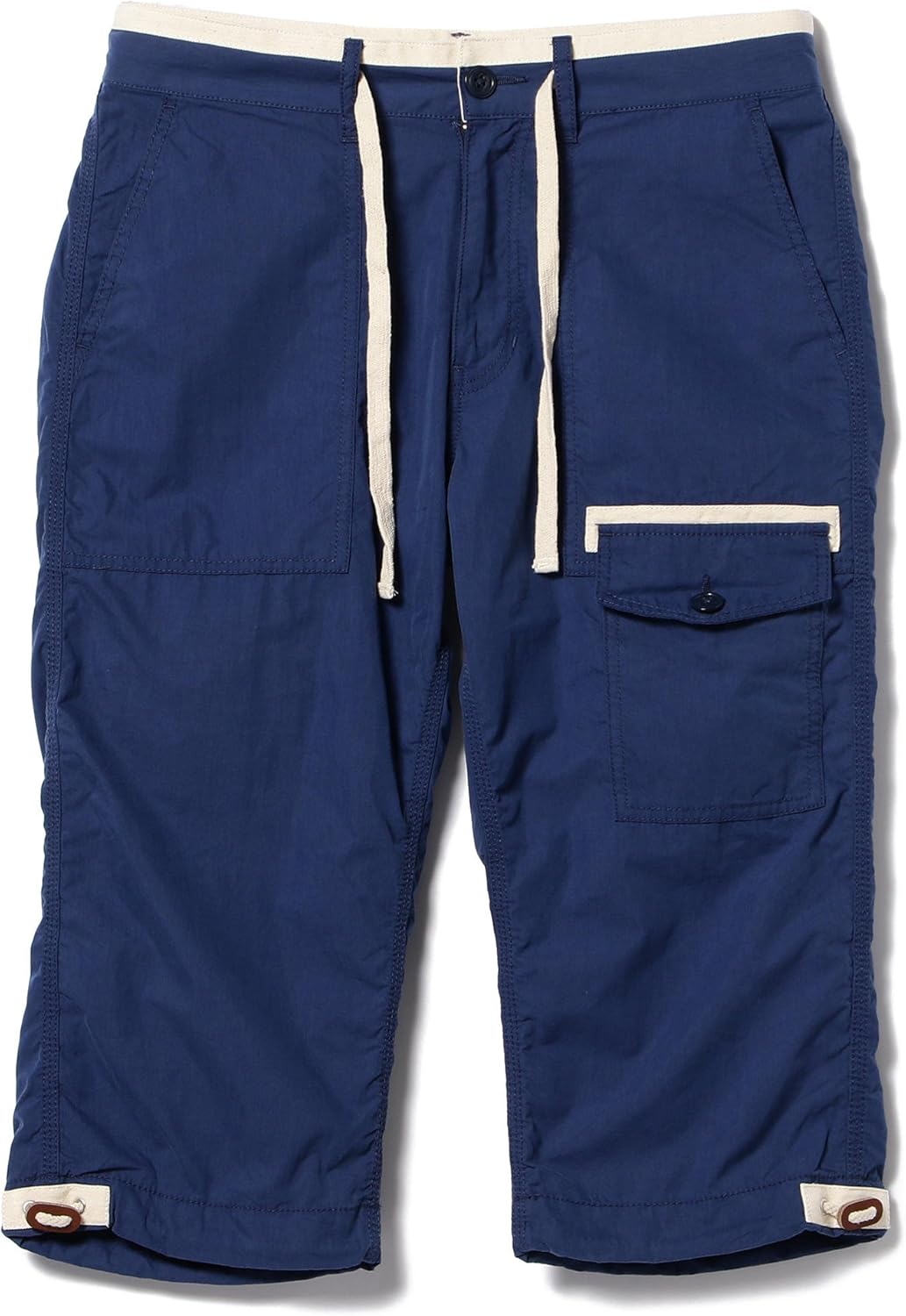 Amazon ビームス Beams パンツ クロップド ベイカーパンツ メンズ Navy L ロングパンツ 通販