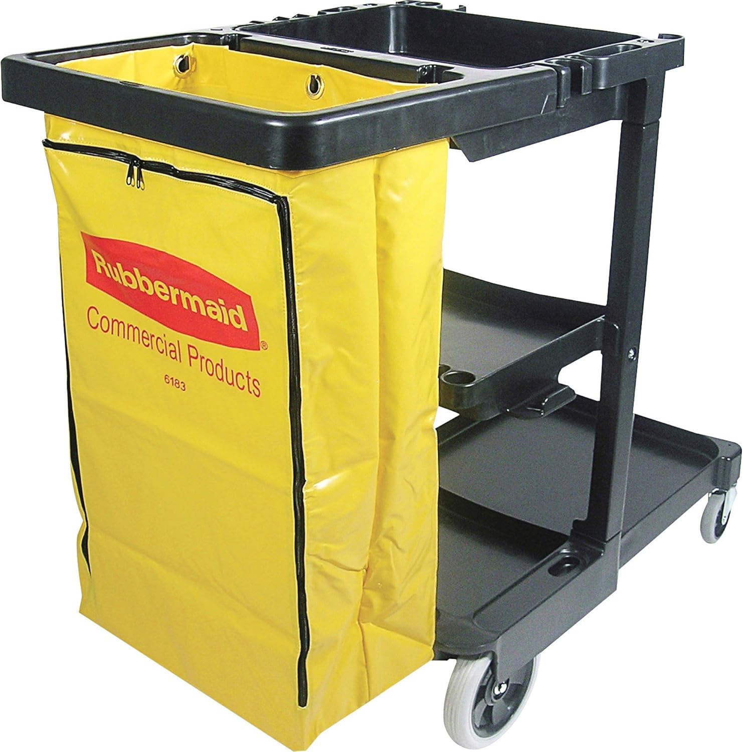 Rubbermaid Janitor Cart,8" Wheels,4" Casters,213/4"x46"x383/8