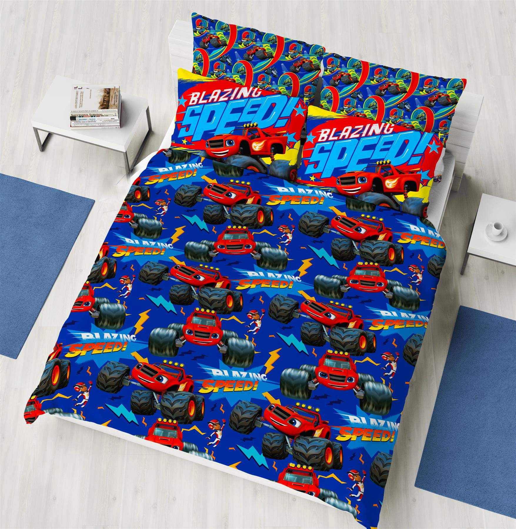 Blaze. and The Monster Machines Double Duvet Cover - Blazing Speeed Design - Officially Licensed Reversible Two Sided Design