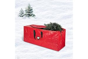 DREAM LOOM Christmas Tree Storage Bag, Waterproof Christmas Tree Storage Box for Disassembled Trees Up to 7.5 Feet with Carry Handles and Dual Zipper 53" x 13" x 26"