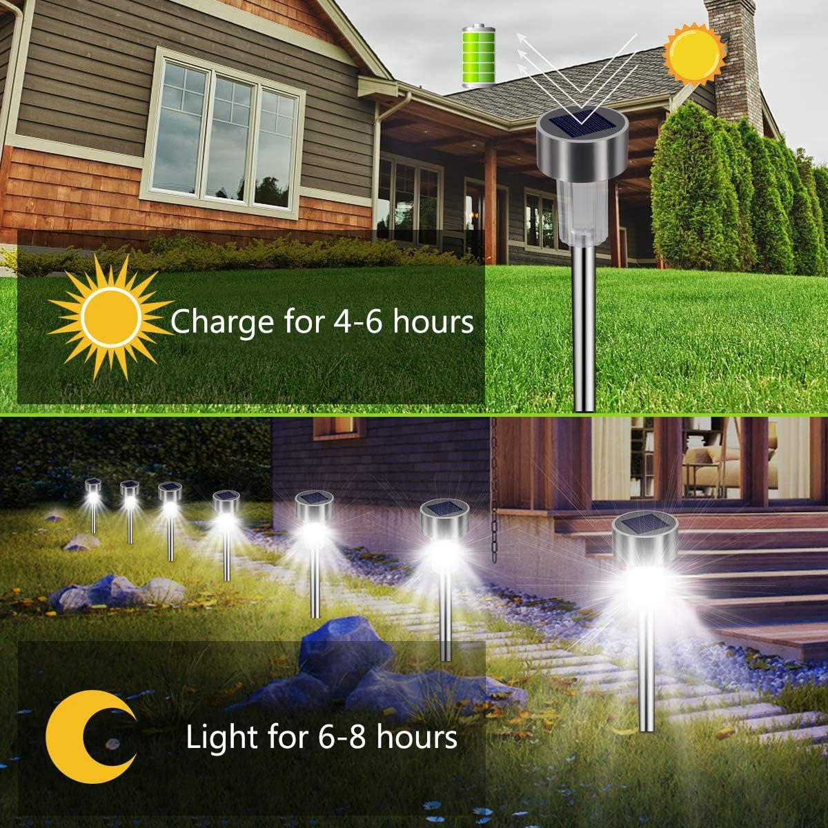 Waterproof Solar Lights Outdoor, 12 Pack Solar Lights Outside Bawoo