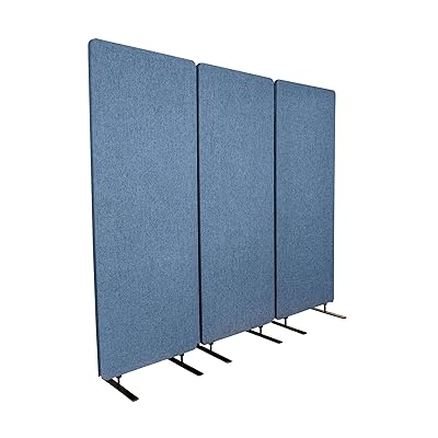 ReFocus Acoustic Room Dividers | Office Partitions &ndash; Reduce Noise and Visual Distractions with These Easy to Install Wall Dividers (72&quot; X 66&quot;, Steel Blue)