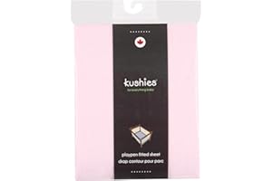 Kushies Pack N Play Playard Sheet, Soft 100% breathable cotton flannel, Made in Canada, Pink