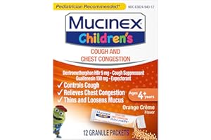 Mucinex Children's Chest Congestion Expectorant and Cough Suppressant Mini-Melts, Orange Cream, 12 Count (Packaging May Vary)