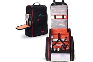 GHWMYD Camping Organizer for Outdoor Kitchen Storage, Large Hanging Cookware Backpack with Paper Towel Holder, Multi Pockets Camp Utensil Containers for BBQ Grill Cooking Essential Tools, Bag Only