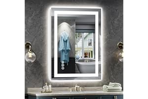 BRIIVUE 24x36 Inch LED Bathroom Mirror with Lights, Backlit & Front Lit, Anti-Fog Lighted Bathroom Vanity Mirror for Wall, Memory Function, Dimmable, HD Tempered Glass, Shatter-Proof