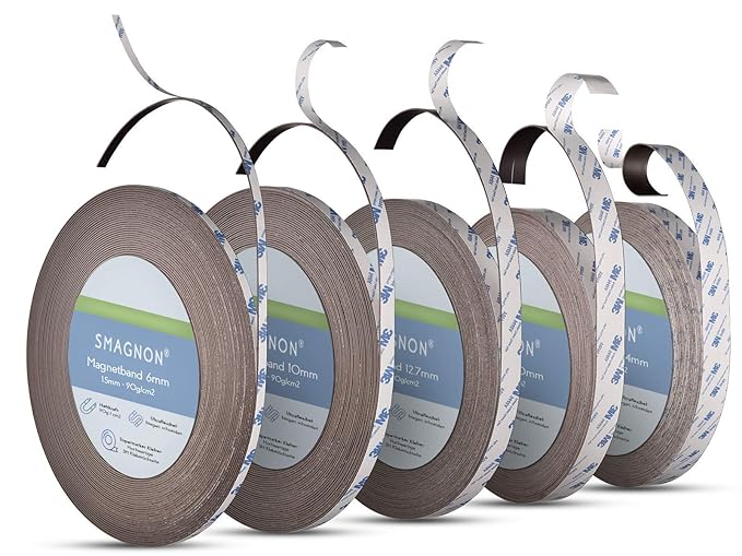 Smagnon magnetband mit 3M Kleber Kleberücken - DAS SMAGNON ORIGINAL - verschiedene Breiten & Längen - Magnetstreifen - Magnet