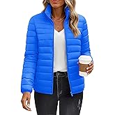 YUCOLEN Women's Puffer Jacket Quilted Winter Coat Padded Stand Collar Full-zip Warm Lightweight Puffer Coats