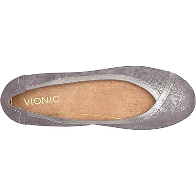vionic caroll ballet flat pewter