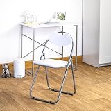 Harbour Housewares Padded Folding Chair White 6 Pack Metal Frame 114kg view 2