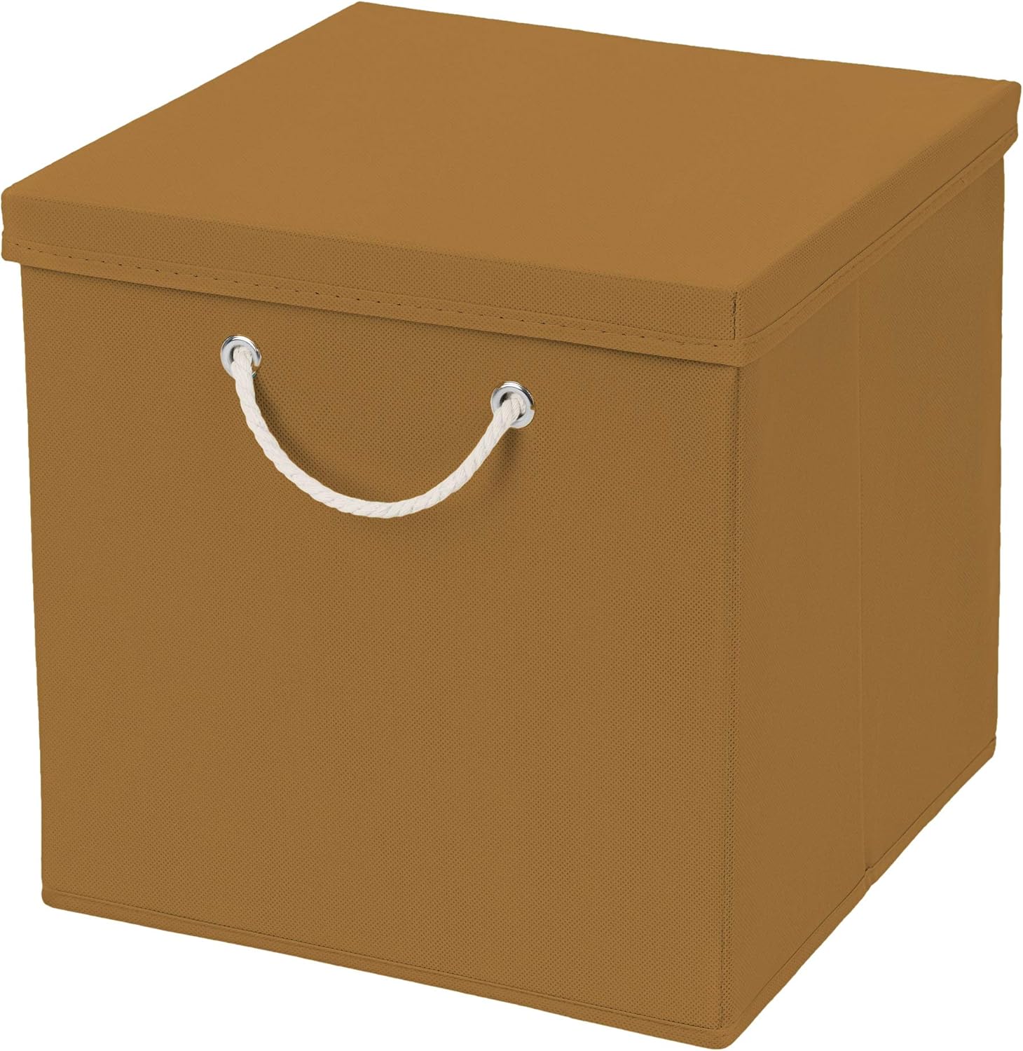 Caja de almacenaje, 30 x 30 x 30 cm, con tapa, coñac, 2 unidades: Amazon.es: Hogar