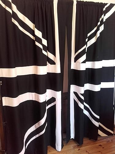 Black Union Jack Curtains Amazon Co Uk Handmade