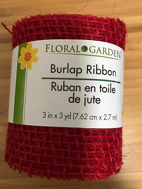 red burlap ribbon