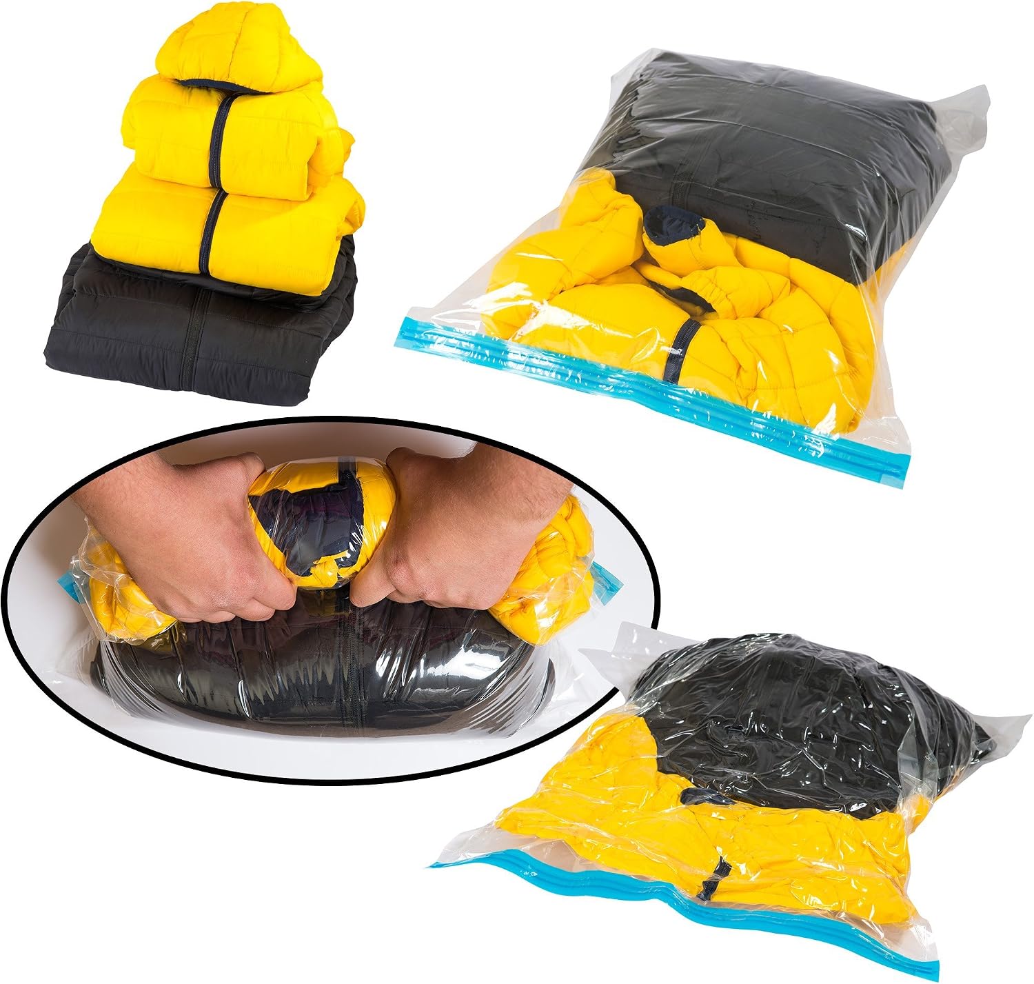 Sacs de compression suspendus sous vide, lot de 5, réutilisables et peu encombrants, avec Sacs de compression suspendus sous vide, lot de 5, réutilisables et peu encombrants, avec