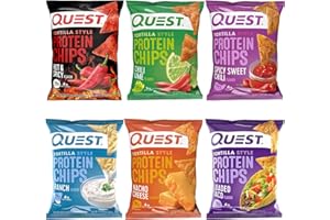 KOZY HOME Quest Protein Chips Variety Pack - Assorted Flavors - High Protein Snacks - 6 Pack High Protein, Low Carb, Gluten Free, 1.1 Ounce(Kova Harper Packaging)