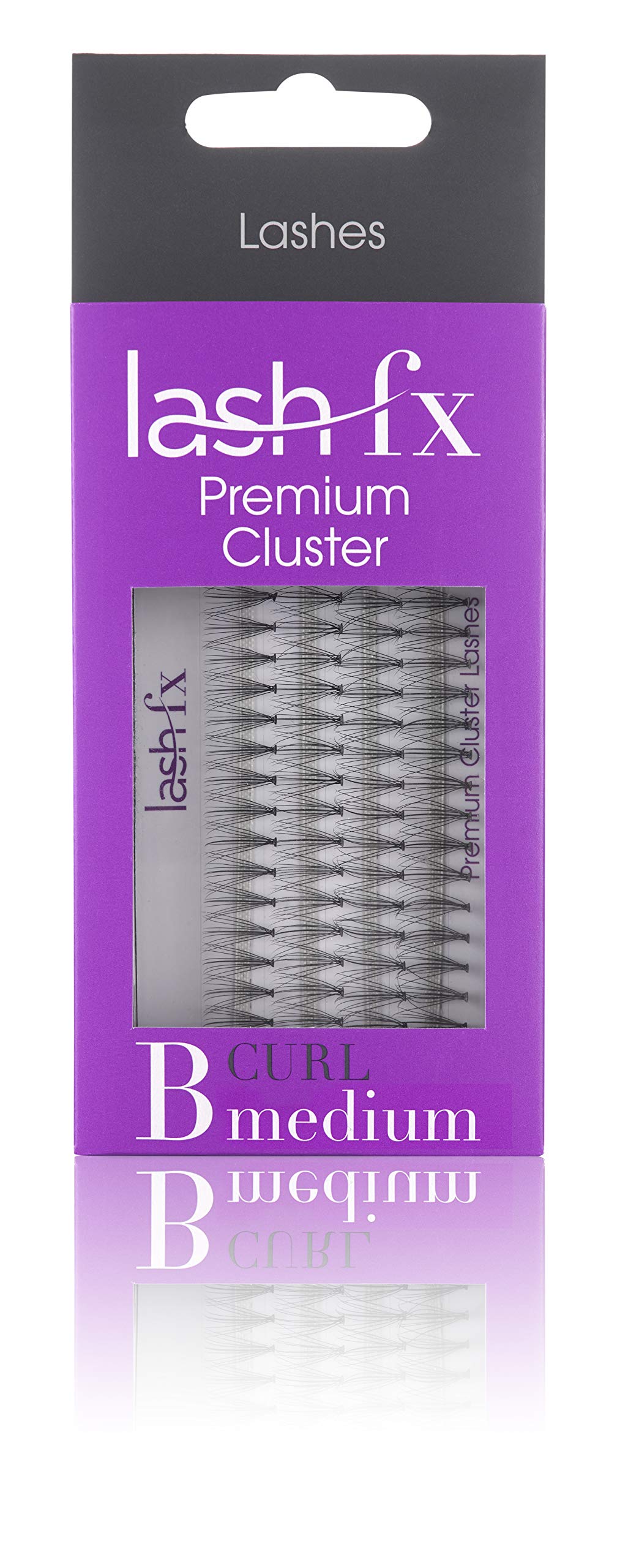 Lash FX Premium Cluster Lash B Curl Medium - Black, Eyelash Extensions - Individual, 1 count