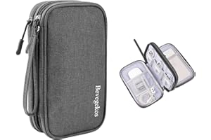 Bevegekos Small Travel Electronic Organizer, Universal Carrying Pouch Bag for Tech Electronics & Accessories (Small, Dark Grey)