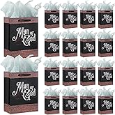Kolldenn 36 Pcs Christian Gifts Bags Man of God Religious Gift Bags Bulk with Wrapping Portrait Scripture Paper Gift Bag 1 Timothy 6: 11 Reusable Inspirational Treat Bag for Men Women, 9.5 x 7 in