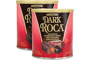 Almond Roca Pack of 2 Canisters - 10oz Individually Wrapped Dark Chocolate Candy - Buttercrunch Toffee with Almonds Covered in Chocolate - Gluten Free, Kosher, Chocolate