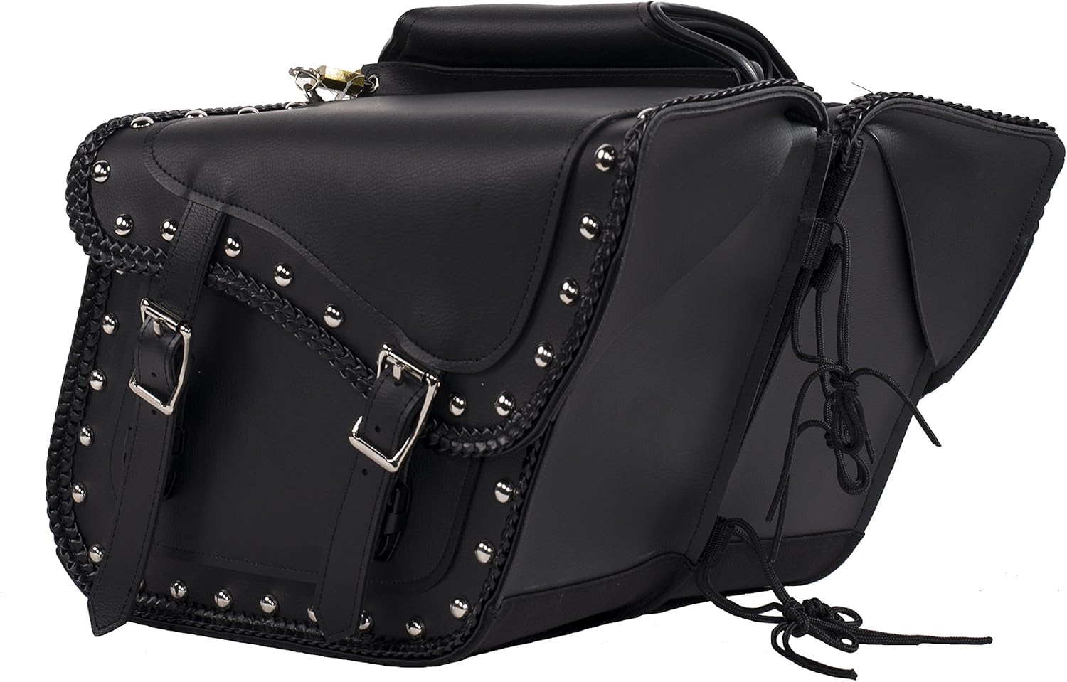 Dream Apparel Universal PVC Motorcycle Saddlebag With Heavy Duty Quick Release SD4065: Automotive