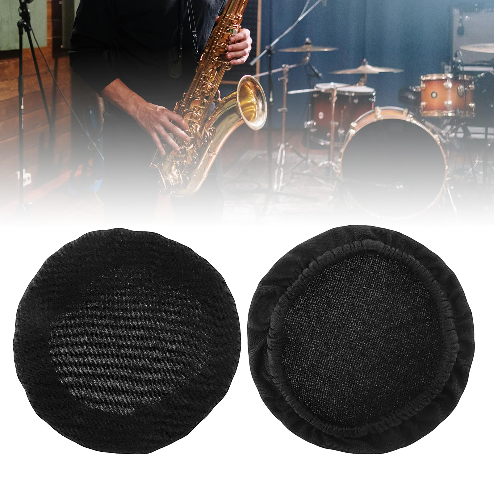 MuzcYM 2pcs Reusable Polyester Cotton Sax Trumpet Horn Mute Hat Cover for Alto Saxophone/Trumpet Dustproof and Silence, Dustproof Wind Instrument Horn Cover