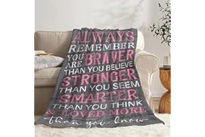 Todeyya Always Remember You are Braver Than You Think Throw Blanket Flannel Fleece Air Conditioning Quilt Best Gift Lightweight Blanket for Sofa Chair Bedroom S 50"X40" for Kids