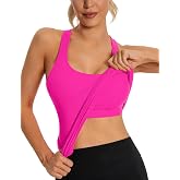 MathCat Ribbed Workout Tank Tops for Women with Built in Bra | Seamless, Racerback, Removable Pads, Light-to-Medium Support, Sleeveless，Athletic, Yoga, Gym
