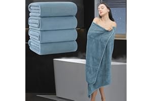 MAGGEA Extra Large Bath Sheet 4 Piece (35"x70")-Ultra Soft Oversized Bath Towel,Bath Sheet Set for Bathroom Hotel,Highly Absorbent Quick Dry Shower Towel Set for Adults,Bathroom Towel-Turquoise