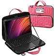 Bevegekos Chromebook Case Hard Shell, Protective Carrying Bag 11.6 Inch for Women (11-11.6 Inch, Pink)