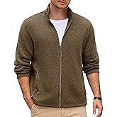 COOFANDY Mens Fleece Jacket Zip Up Lightweight Sweater Jackets Casual Warm with Pockets for Home Office Hiking