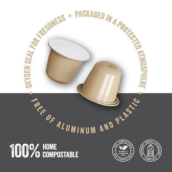 LA NATURA LIFESTYLE ORGANIC ESPRESSO INTENSO COFFEE PODS – 100% ARABICA, ALUMINUM-FREE PODS – COMPATIBLE WITH NESPRESSO ORIGINAL LINE – RICH AROMA COFFEE CAPSULES – PACK OF 10