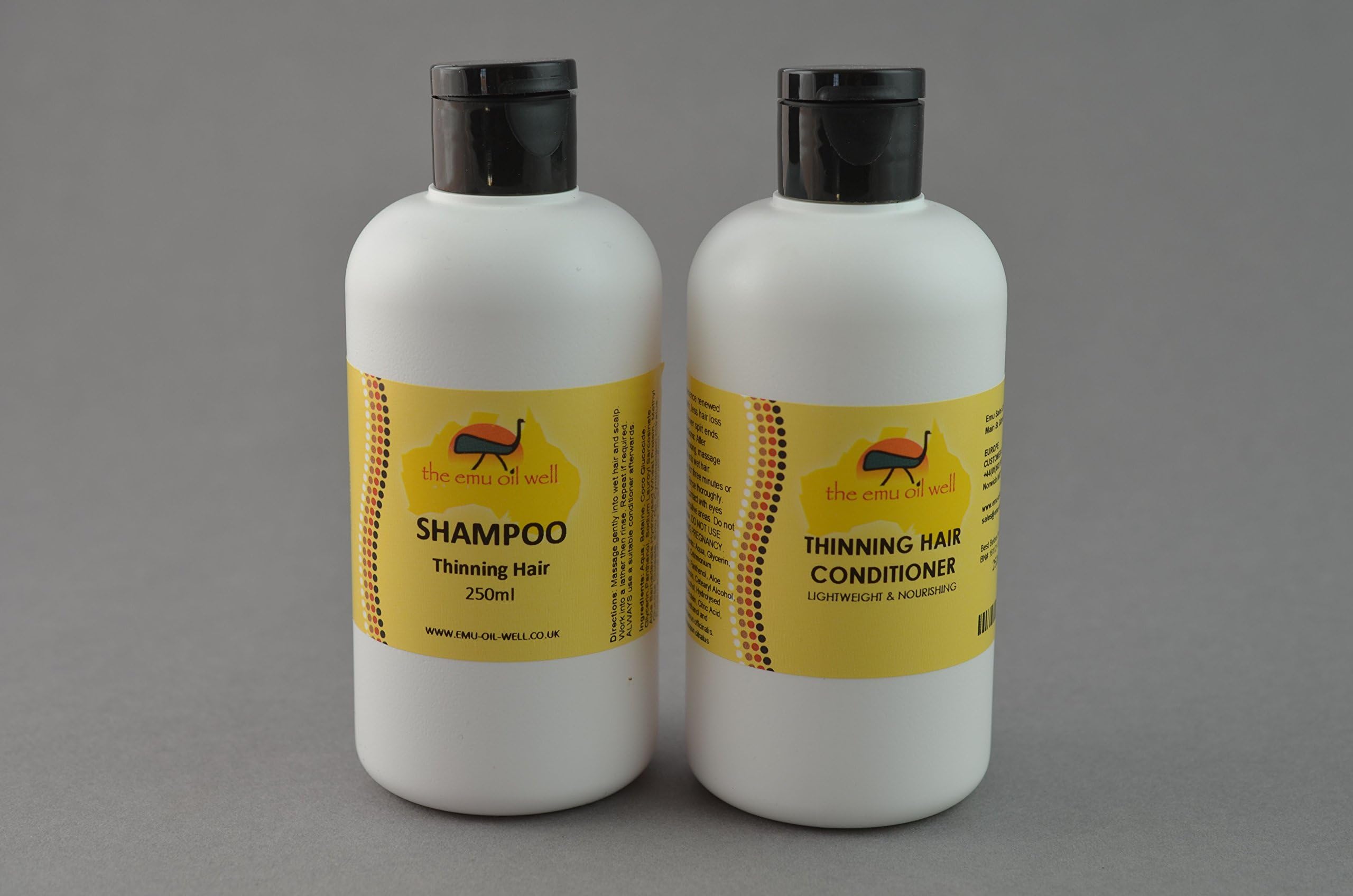 Shampoo & Conditioner Thinning Hair Set With Emu Oil Natural Product That Moisturizes Hair & Scalp and Stimulates the Hair Follicles