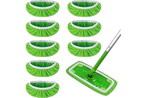 Kssvzz 8Pcs Reusable Mop Pads Compatible with Swiffer Sweeper Mop, Dry Sweeping Cloths, Washable Microfiber Wet Mop Pads Refi