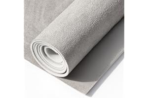 Hiksuky Suede Auto Headliner Fabric 98" L × 60" W with Foam Backing - Gray Interior Replacement Material for Car/Truck/SUV/RV Roof, Tube Packaging - Home Repair/DIY Headliner Material